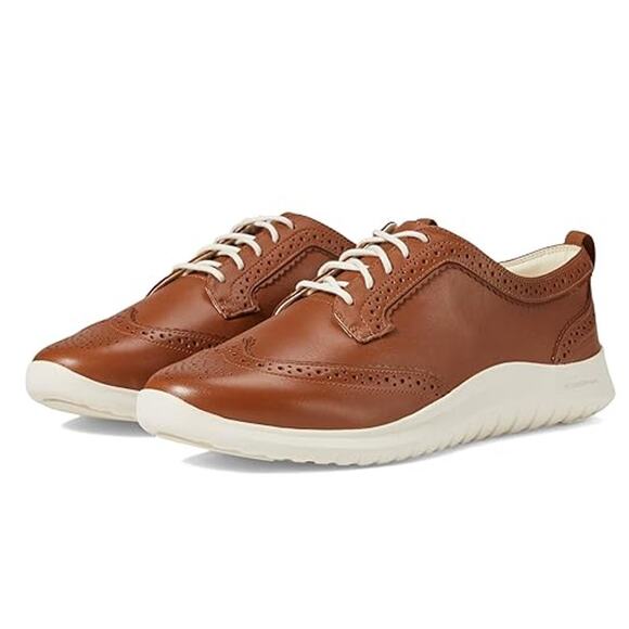Cole Haan Shoes - NWT Cole Haan Women's Zerogrand Meritt Wing Tip Oxford, British Tan/Ivory, 8.5